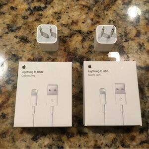 Lot of two (2) Apple Iphone 2M lightning chargers NIB
